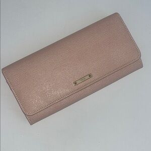 Fendi Light Pink Leather Continental Wallet